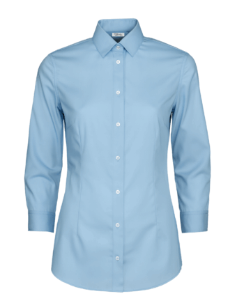 Cămașă damă “Ema” Croială Clasică – 3/4 Albastru deschis – Popelin
