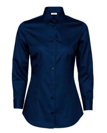 Cămașă damă “Ema” Croială Clasică – 3/4 Albastru inchis – Popelin