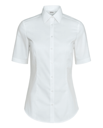 Cămașă damă “Ema” Croială Clasică – 1/2 Alb – Popelin