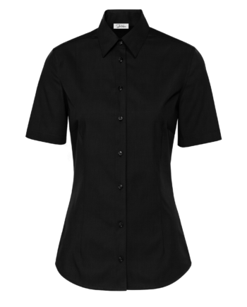 Cămașă damă “Ema” Croială Clasică – 1/2 Negru – Popelin