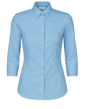 Cămașă damă “Eva” – 3/4 Albastru deschis – Popelin