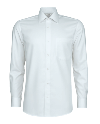 Cămașă bărbați  “Luca” cu buzunar Croială Clasică – 1/1 Alb – Popelin