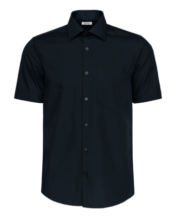 Cămașă bărbați “Luca” cu buzunar Croială Clasică – 1/2 Negru – Popelin